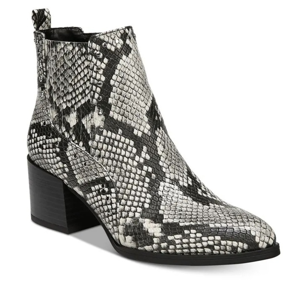 Sam Edelman Black and Gray Snakeskin Ankle Boots